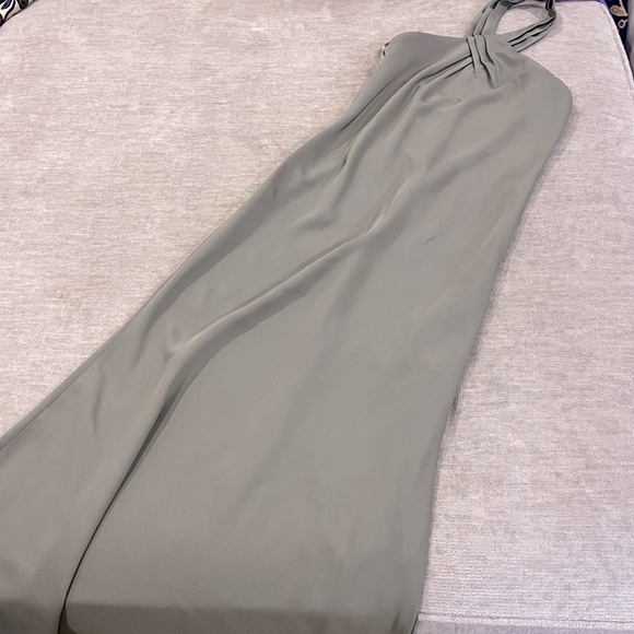 Anthropologie BHLDN Ruby Twist Halter Olive Green Maxi Dress - Picture 3 of 10